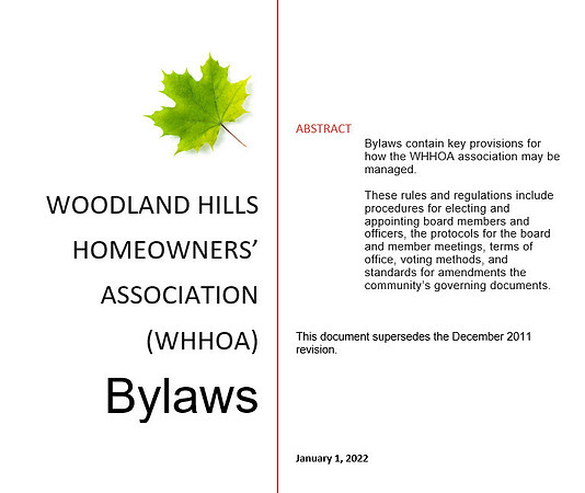 WHHOA ByLaws