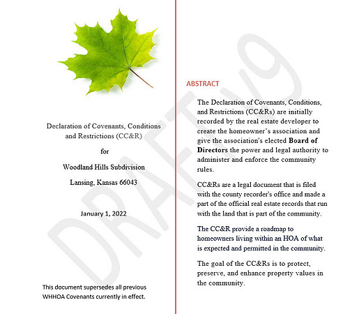 WHHOA Covenants